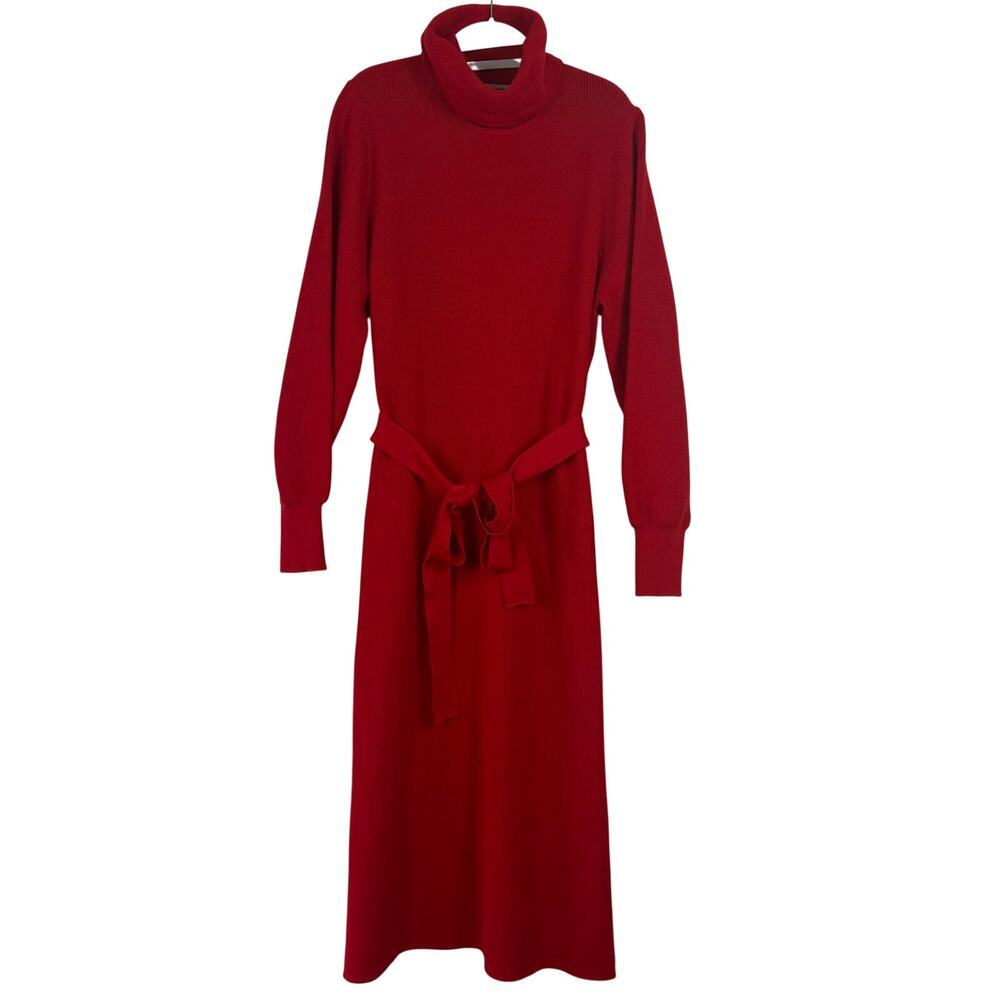 City Chic Sexy Red Long Sleeve Turtle Neck Bodycon Midi Sweater Dress NWT 16